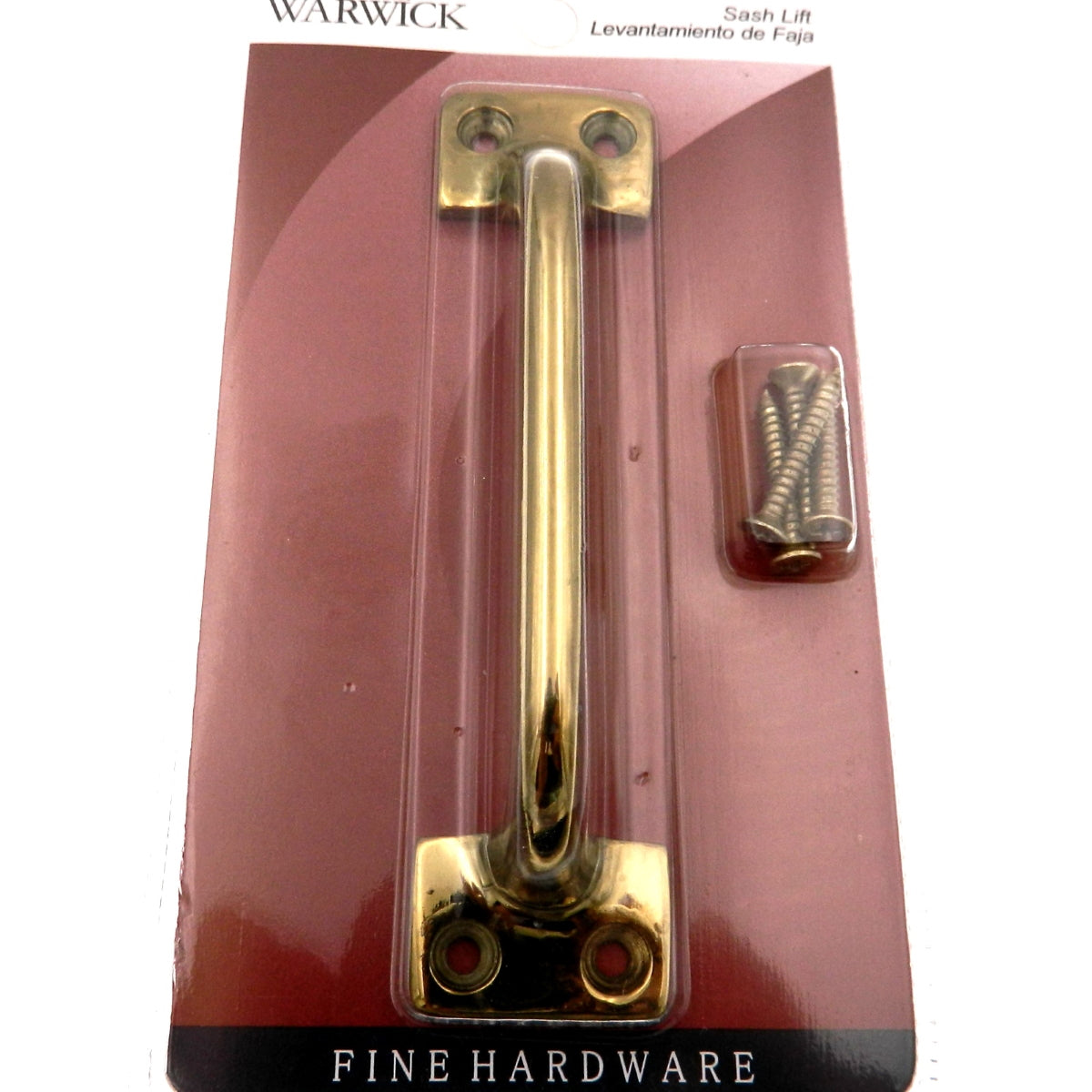 Warwick Polished Brass 4 1/4"cc Window Bar Sash Lift Handle Pull BH2018PB