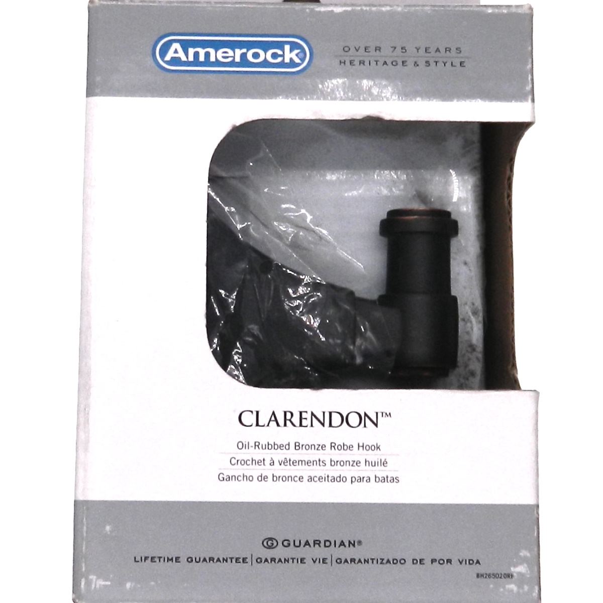 Amerock Clarendon Oil-Rubbed Bronze Coat or Robe Hook Wall Mounted BH26502-ORB