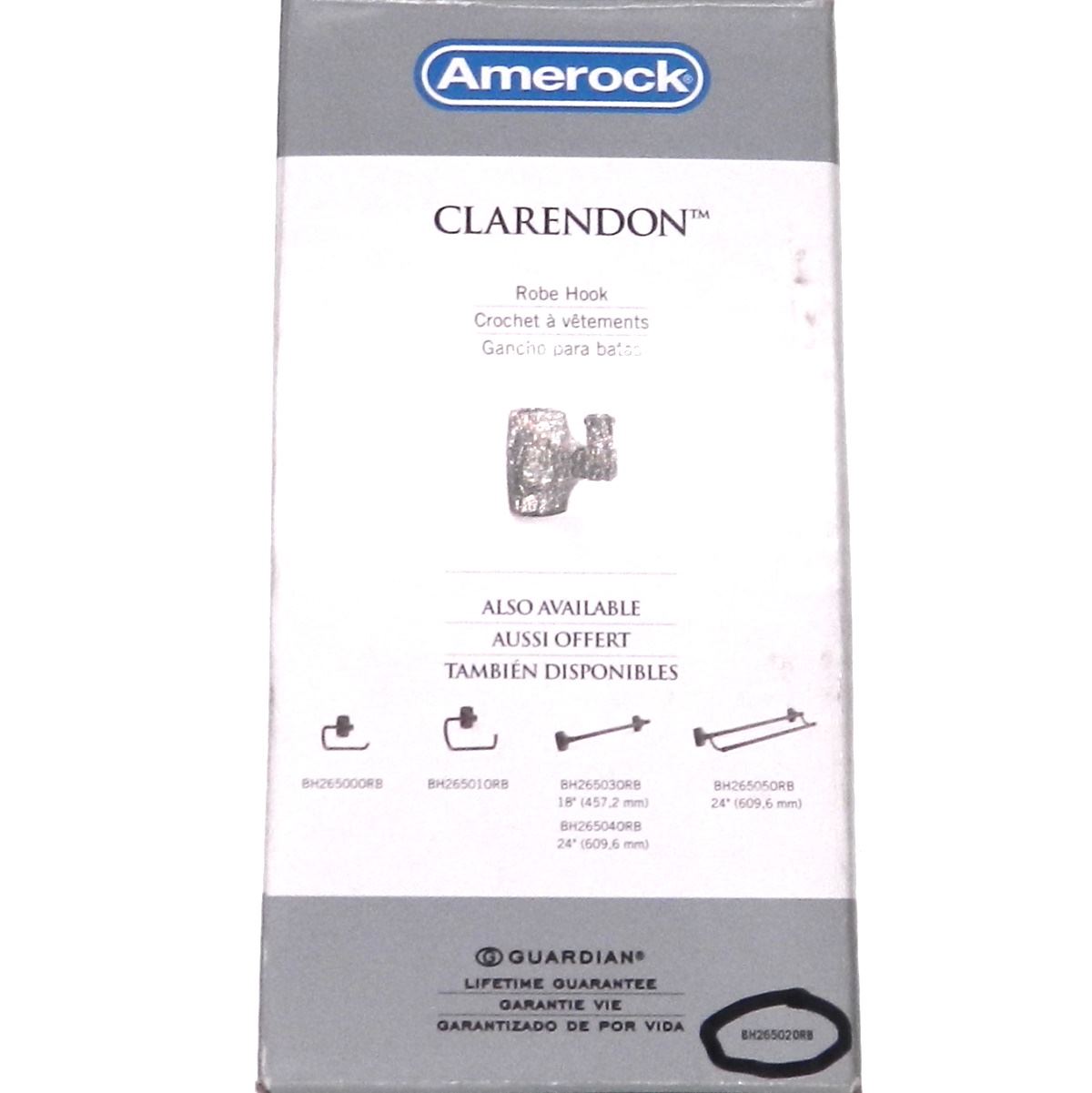 Amerock Clarendon Oil-Rubbed Bronze Coat or Robe Hook Wall Mounted BH26502-ORB