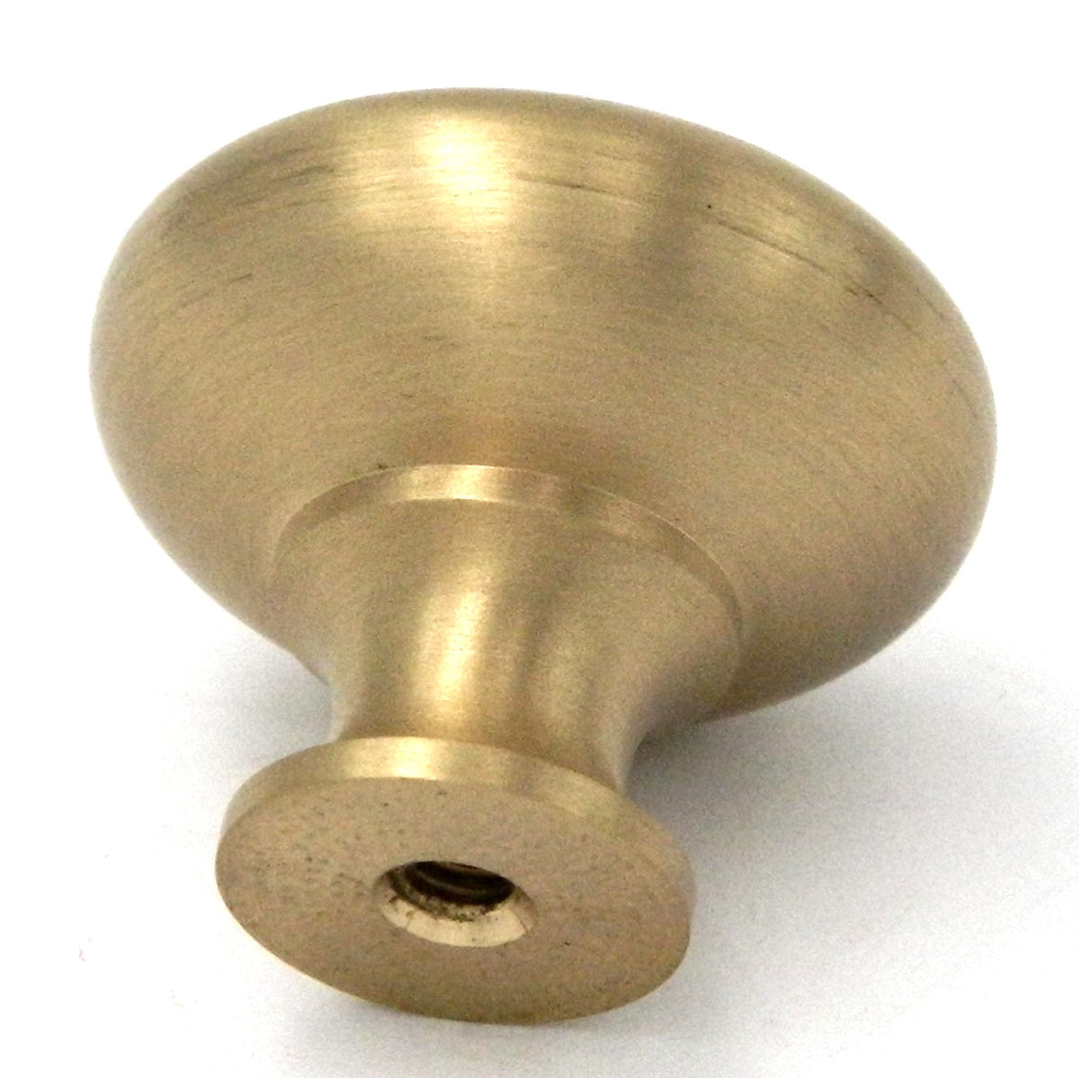 BK13-04 Satin Brass Solid Brass 1 1/4" Mushroom Cabinet Knobs Pulls Keeler