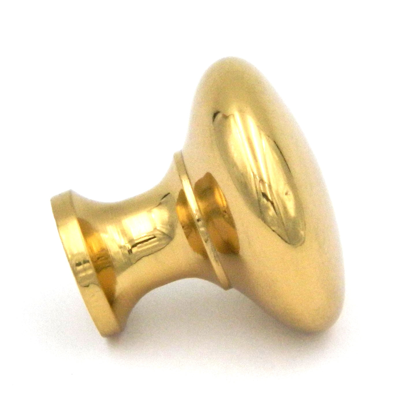 BK13-3 Polished Brass Solid Brass 1 1/4" Mushroom Cabinet Knob Pulls Keeler