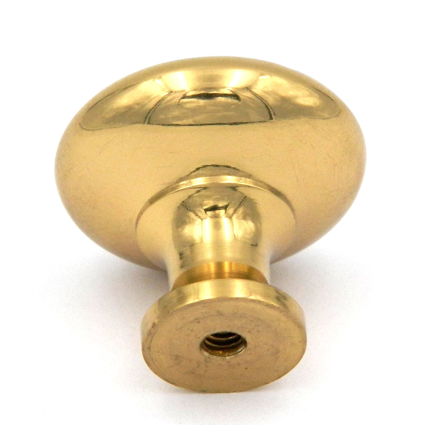 BK13-3 Polished Brass Solid Brass 1 1/4" Mushroom Cabinet Knob Pulls Keeler