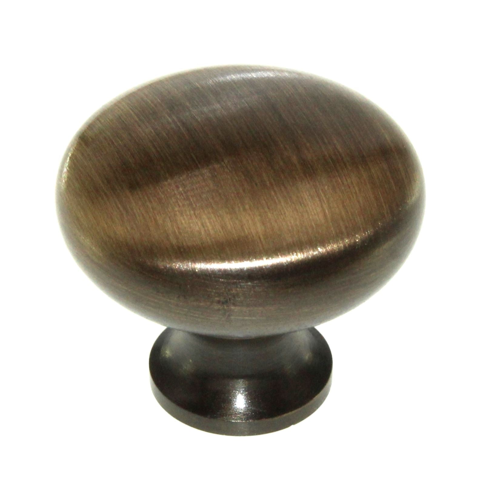 Hickory Hardware Satin Dover 1 1/4" Round Solid Brass Cabinet Knob BK13-9013