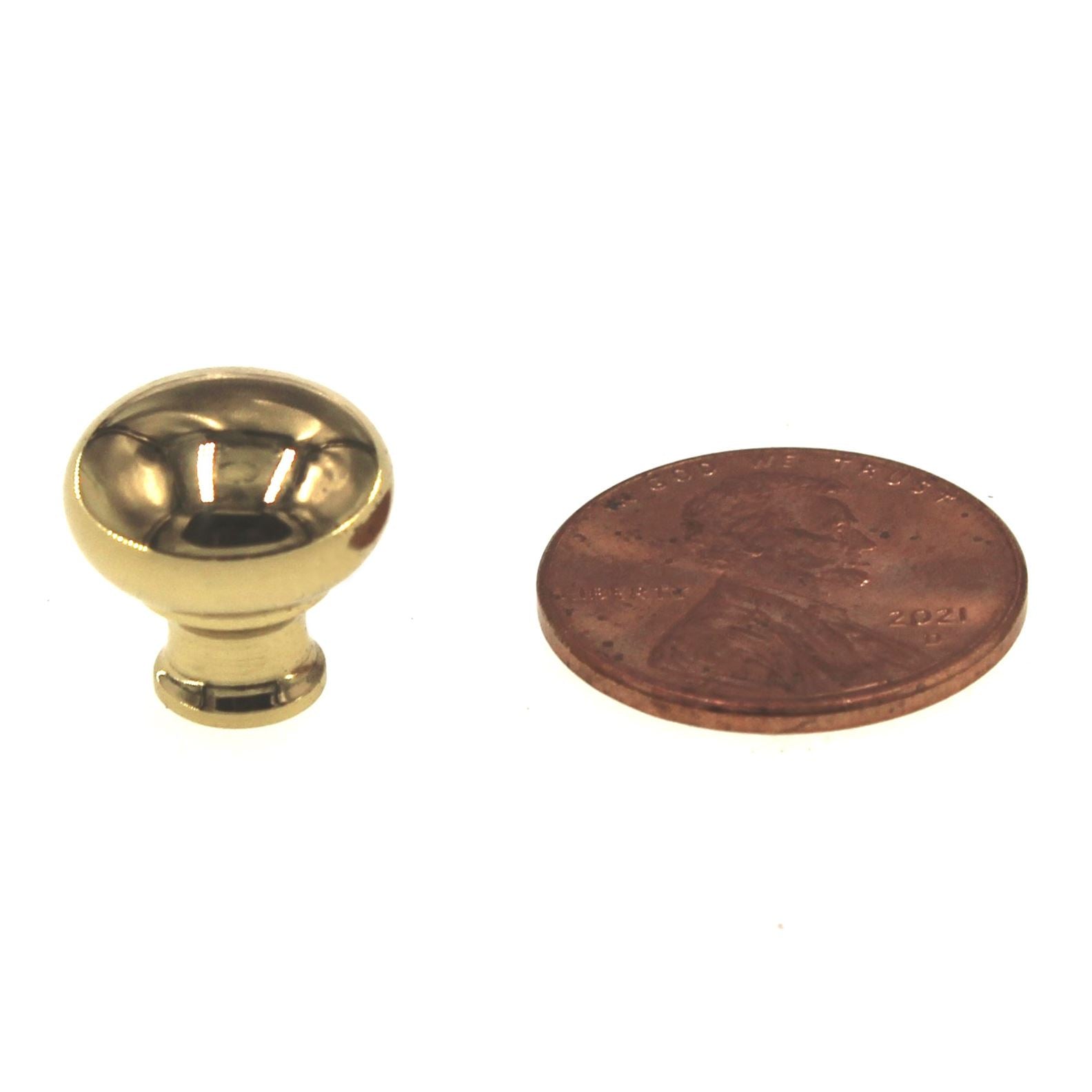 Hickory Hardware Solid Brass Polished Brass 1/2" Extra Small Cabinet Knob BK9-03