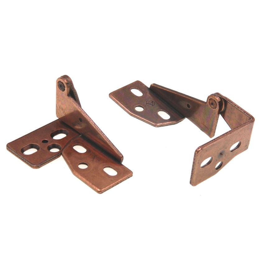 Set of Amerock Satin Copper Concealed Overlay Pin Knife-Pivot Hinges BP1242-41