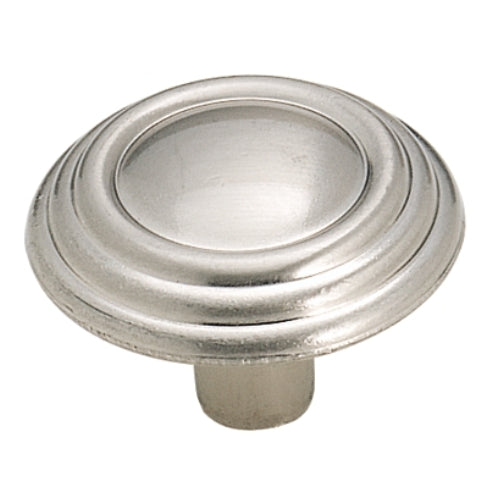 Amerock Brass & Sterling Traditions Sterling Nickel 1 1/4" Ringed Cabinet Knob BP1307-G9