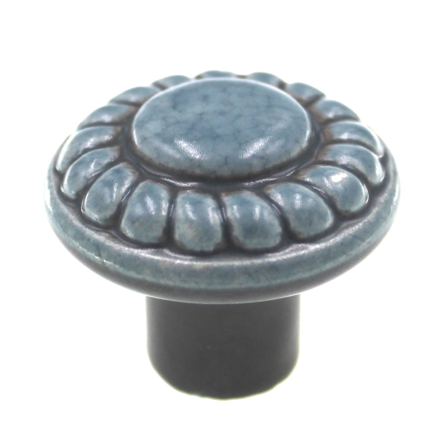 Amerock Ceramics Distressed Blue 1 3/8" Rope Cabinet Knob BP1321-DN