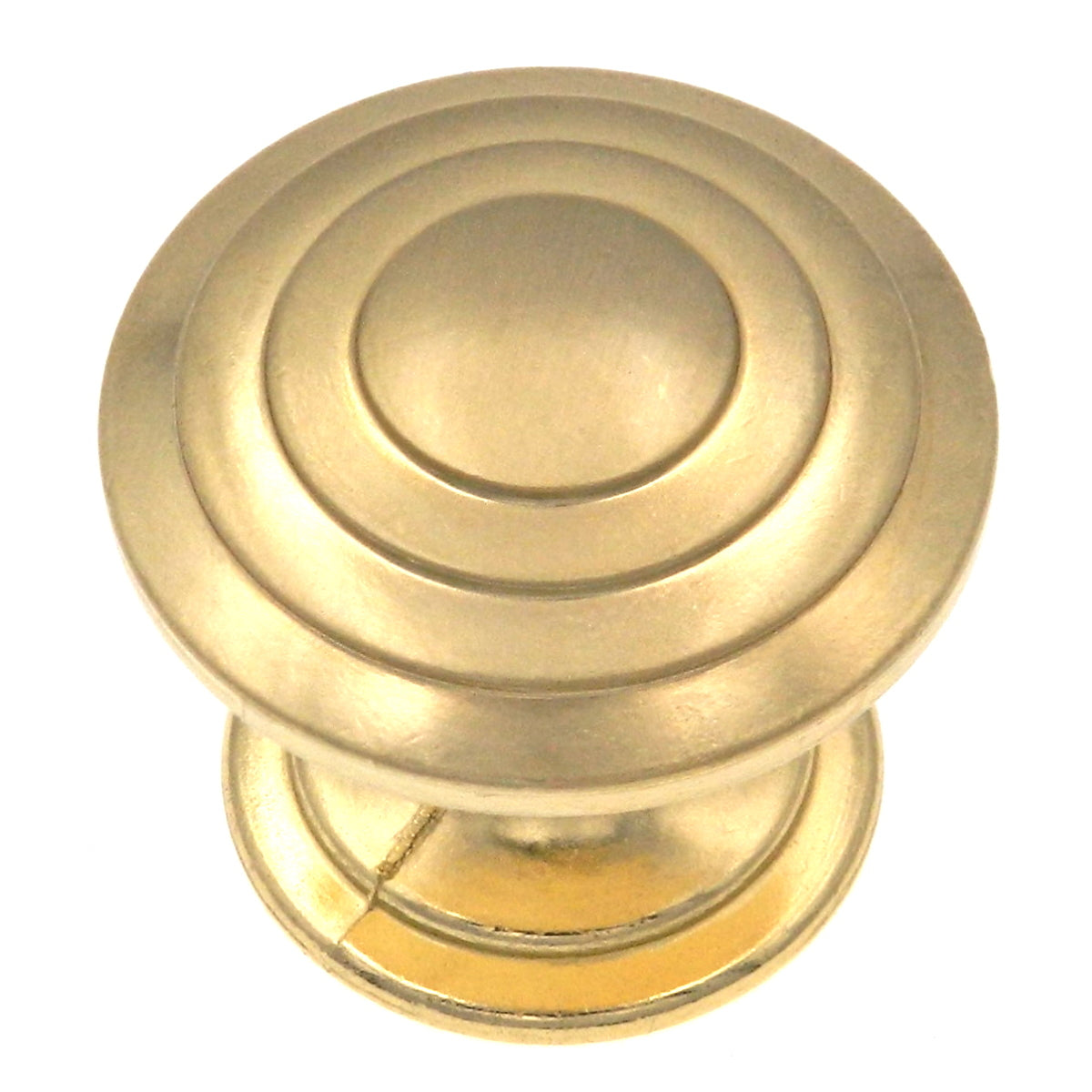 Amerock True Elegance Brushed Brass 1 1/4" Ringed Cabinet Pull Knob BP1354O74