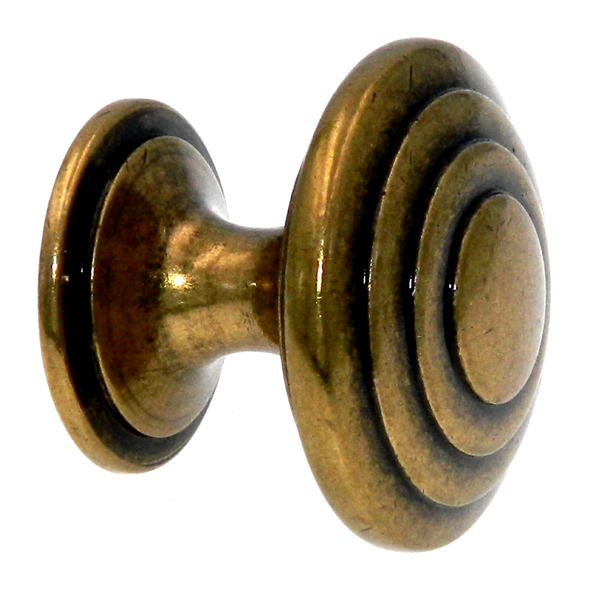 Amerock True Elegance Burnished Brass 1 1/2" Ringed Cabinet Pull Knob BP1354O77