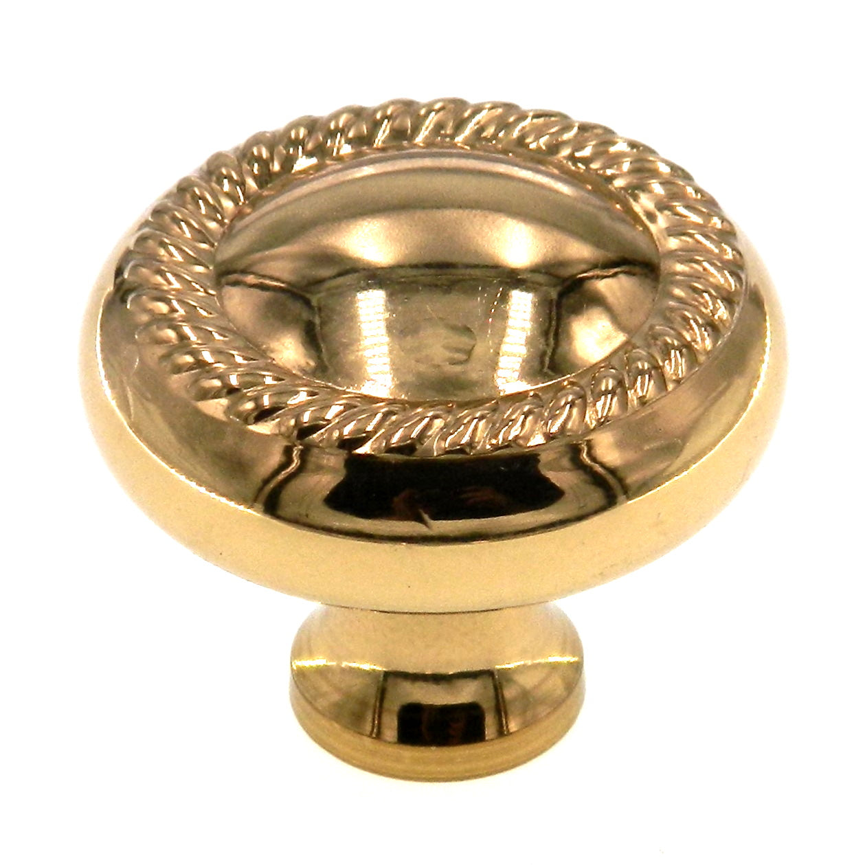 Amerock Solid Brass Rope Edge 1 1/2" Round Cabinet Knob Pull BP1428-3