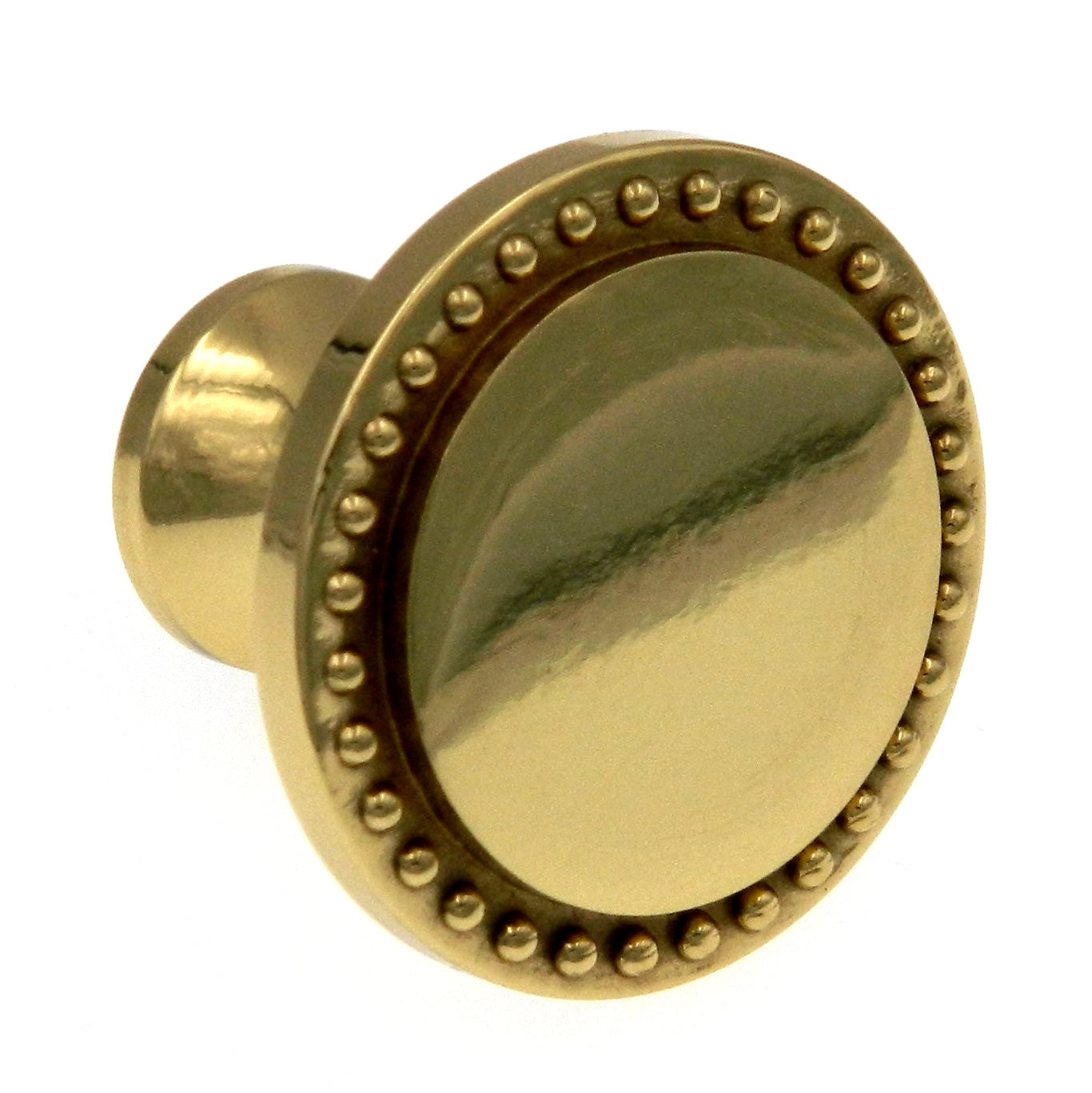 Amerock BP1441-3 Solid Polished Brass 1 1/4" Beaded Edge Cabinet Knob Pull 