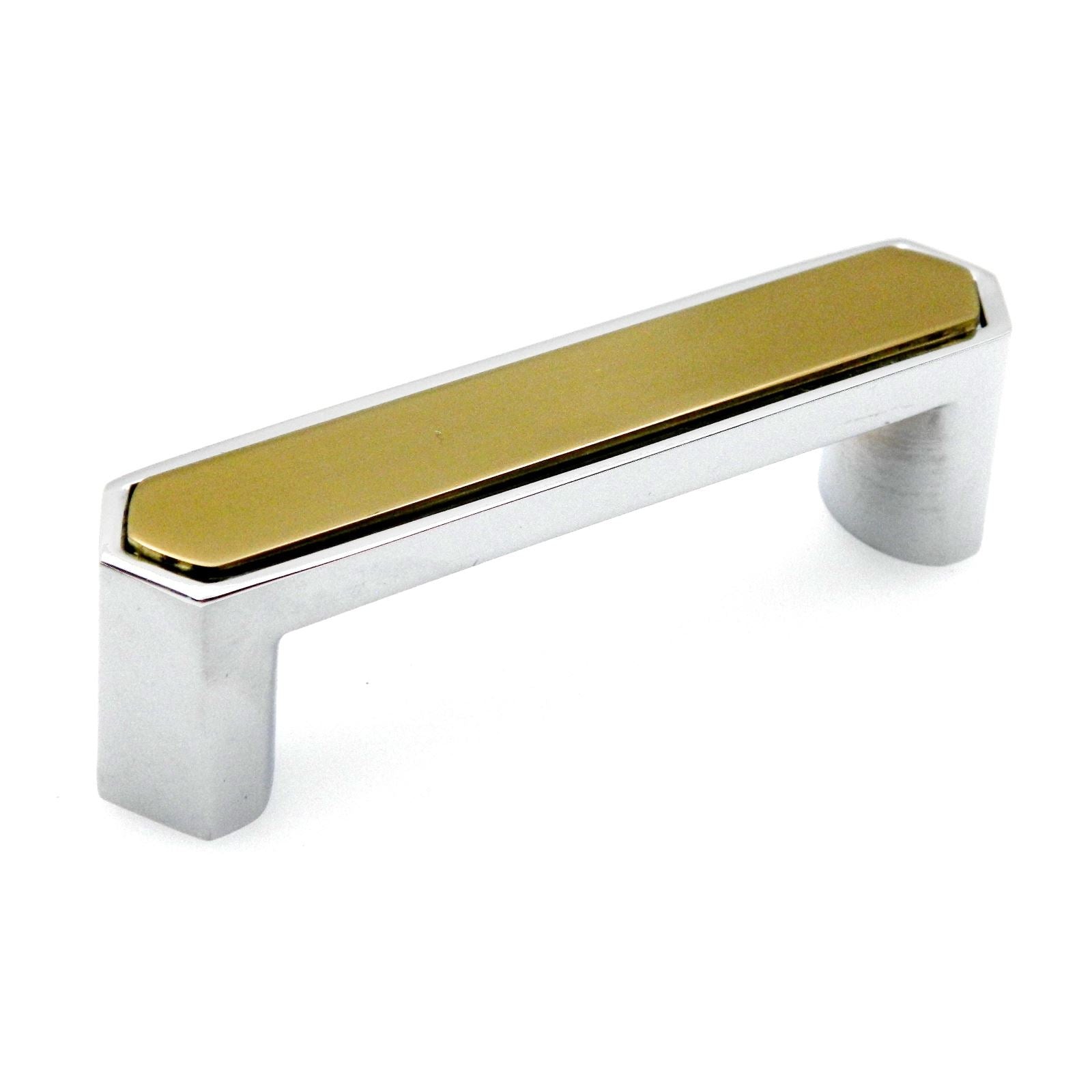 Amerock BP1444-263 Polished Chrome 3"cc Cabinet Pull with Brass Flat Top Allison