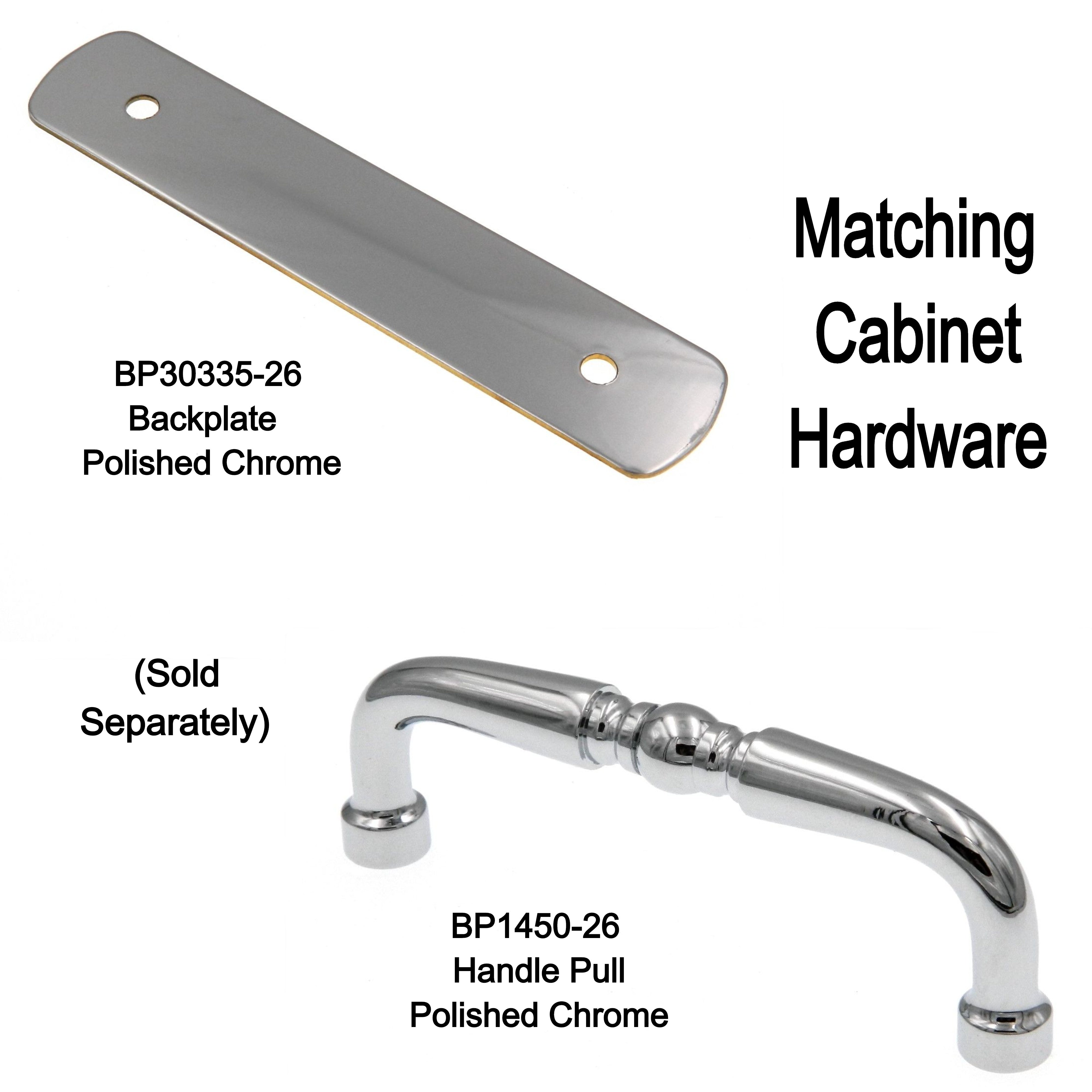 Amerock Hardware BP30335-26 Polished Chrome 3"cc Cabinet Handle Backplate