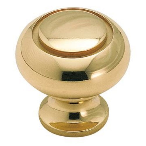 Amerock Hint of Heritage BP1464-3 Polished Brass 1 1/4" Cabinet Knob Pull