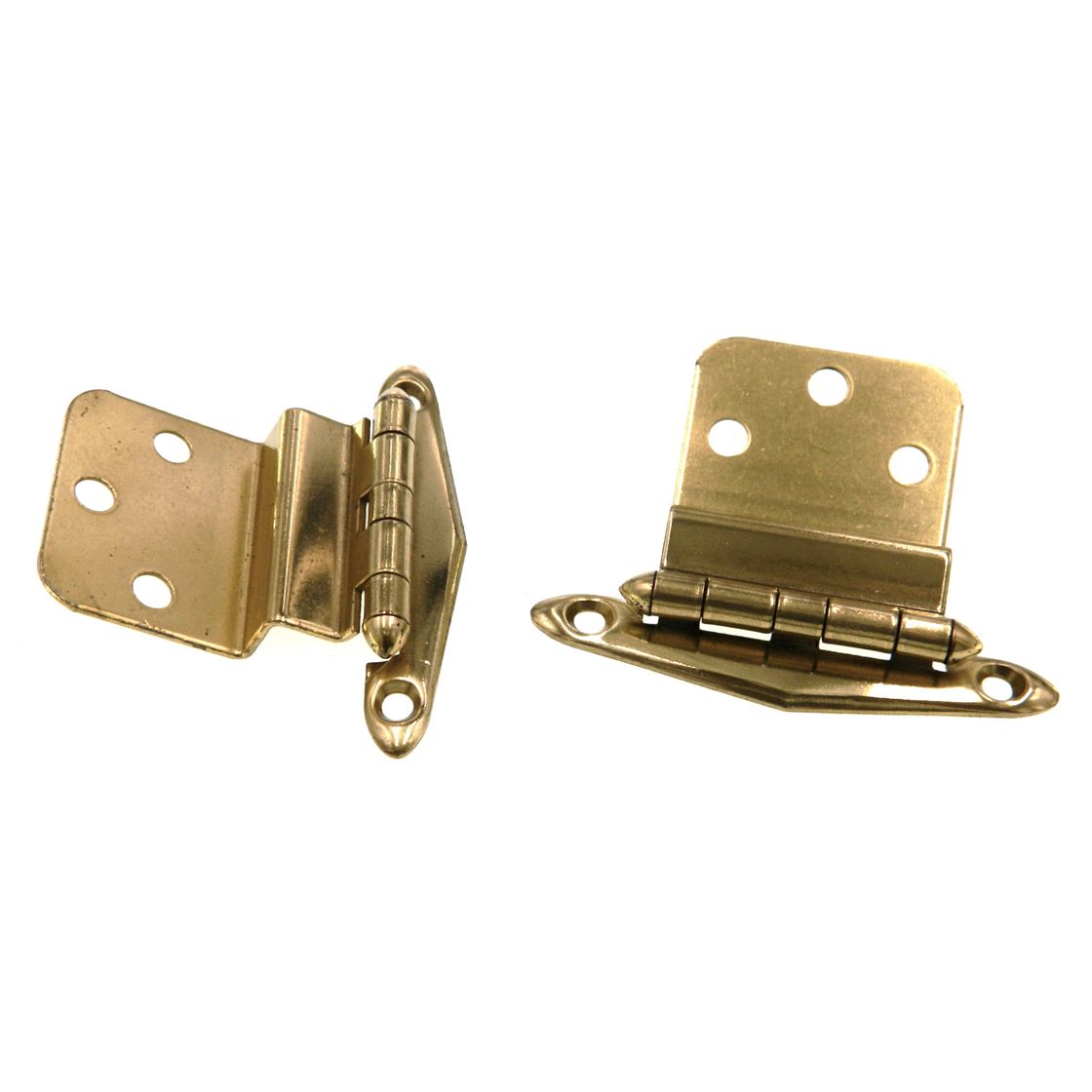 Pair Amerock Merit Polished Brass 3/8" Inset Hinges Non Self-Closing BP1529-3