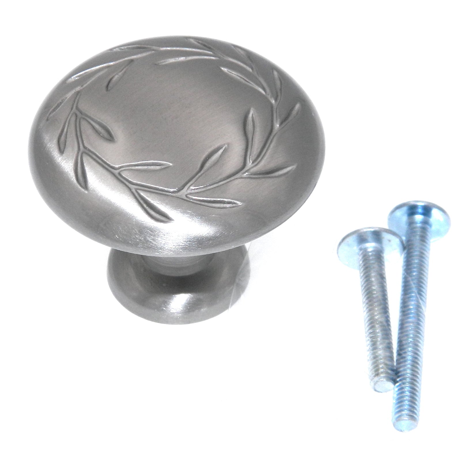 Amerock Nature's Splendor Satin Nickel 1 3/4" Leaf Cabinet Pull Knob BP15812G10