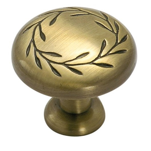 BP1581-EB Elegant Brass 1 1/4" Mushroom Leaf Cabinet Knob Pull Amerock Hardware