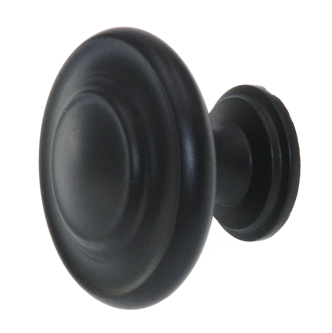 Amerock Inspirations 1 3/8" Flat Black Ringed Cabinet Knob Pull BP1586-FB