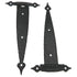 Pair Amerock Colonial Black 6 1/2" Strap Hinges Heart Spade Tip BP1600-CB