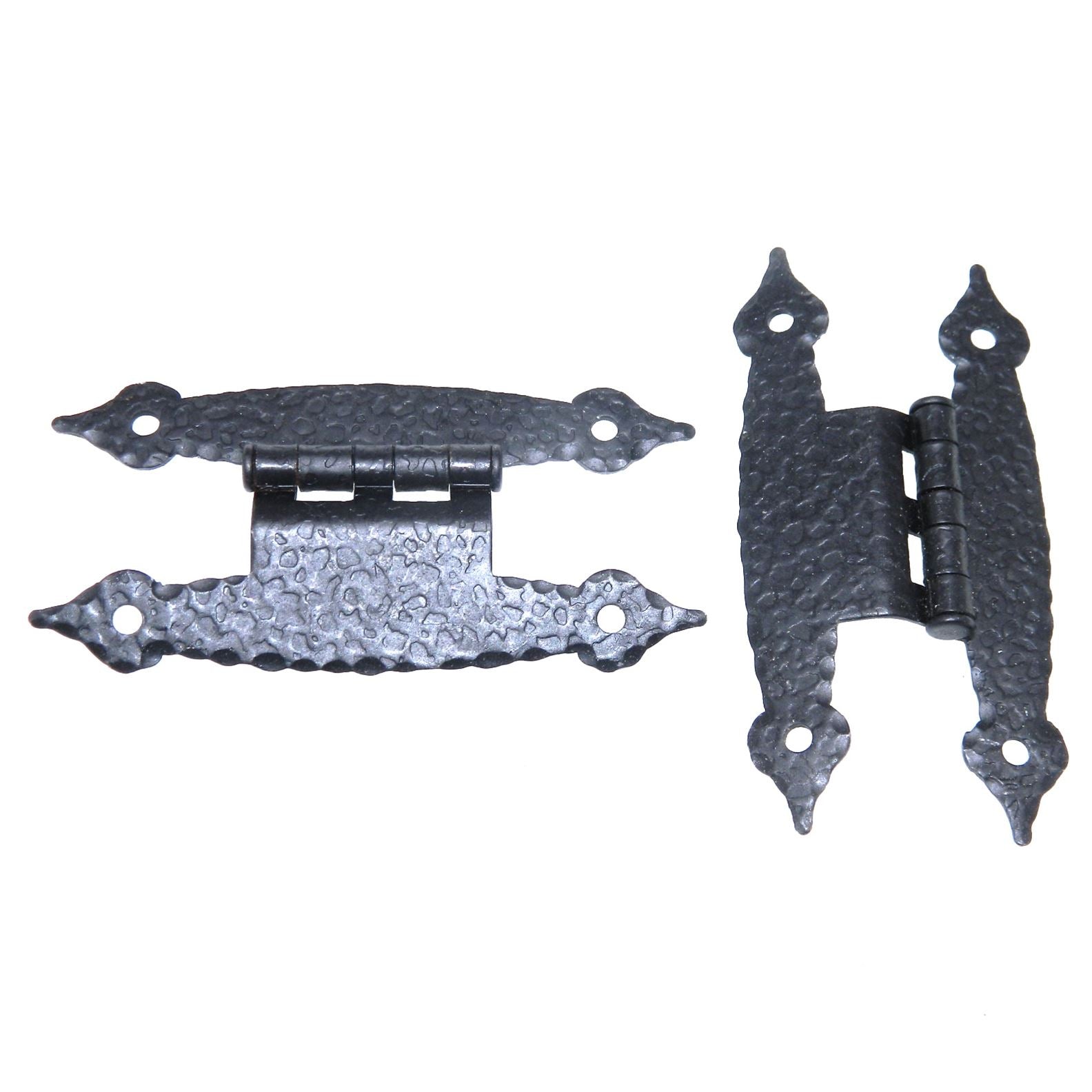 Pair Amerock Hammered, Spade Tip Colonial Black 3/8" Offset "H" Hinges BP1620-CB