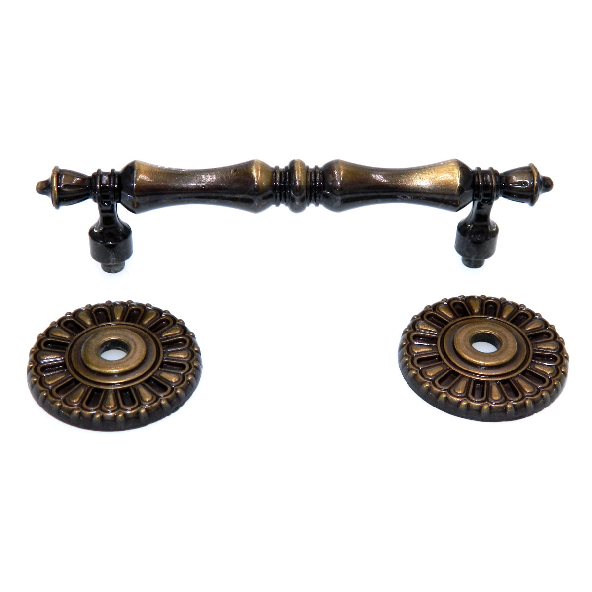 Vintage Amerock Byzantine Antique English 3-1/2"cc Bar Pull with Backplate BP180C-AE