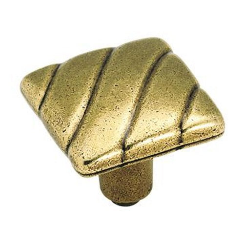 Amerock Design Details BP1825-R1 Regency Brass 1 1/4" Square Cabinet Knob Pull