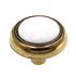 Amerock Allison Light Brass White Center 1 1/4" Round Cabinet Knob BP1921-LBW