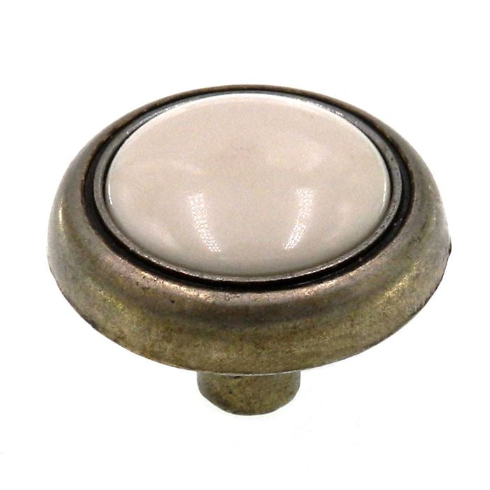 Amerock Allison Light Brass Almond Center 1 1/4" Round Cabinet Knob BP1924-LBA