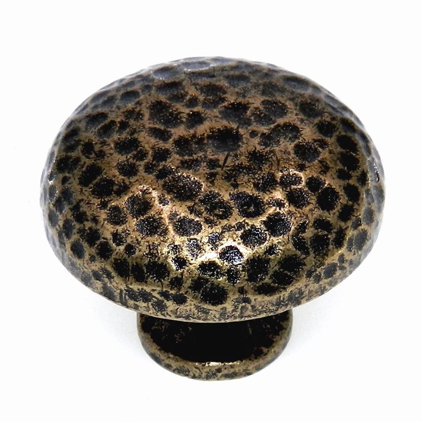 Amerock Village Classics Hammered Brass 1 1/2" Round Cabinet Knob BP19301-ROB