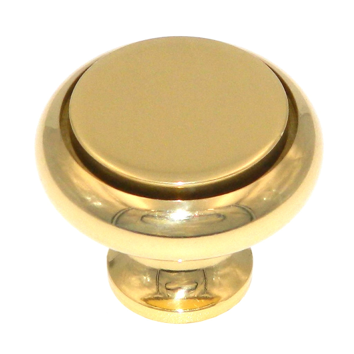 Amerock Metal Finishes 1 1/4" Polished Brass Solid Brass Flat-Top Cabinet Knob Pull BP1956-B