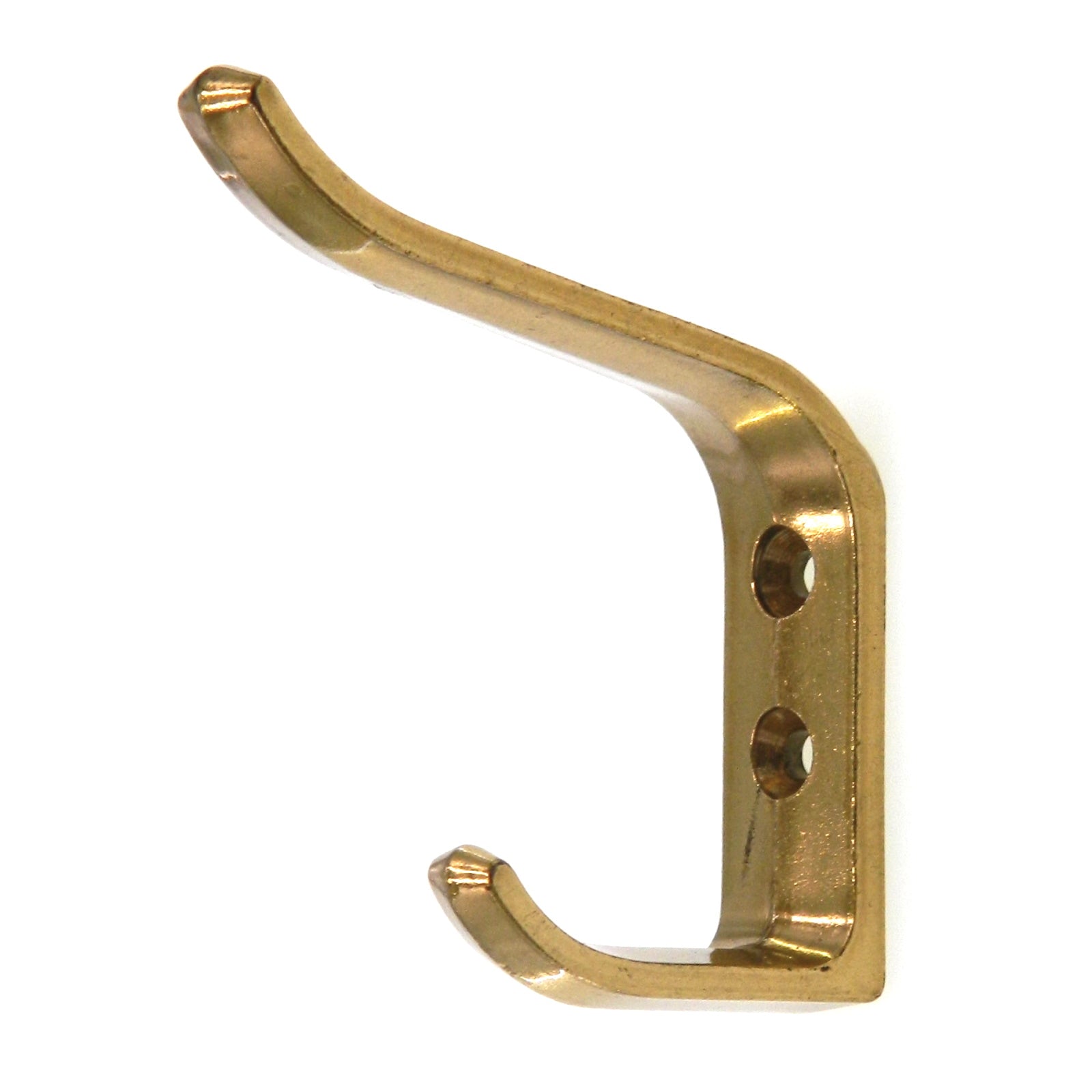 Amerock 2 1/2" Wall-Mounted Coat and Hat Double Hook Polished Brass BP2260-3