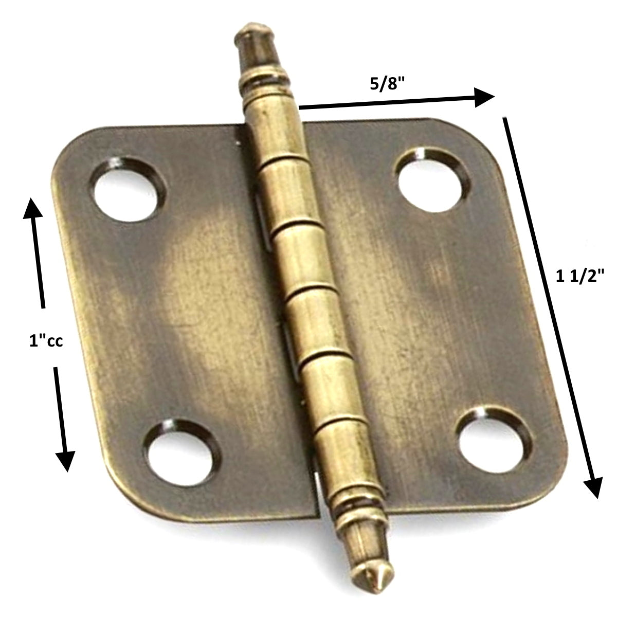 Pair of Amerock Antique Brass 1 1/2" Full Inset Butt Hinges BP2335-AE