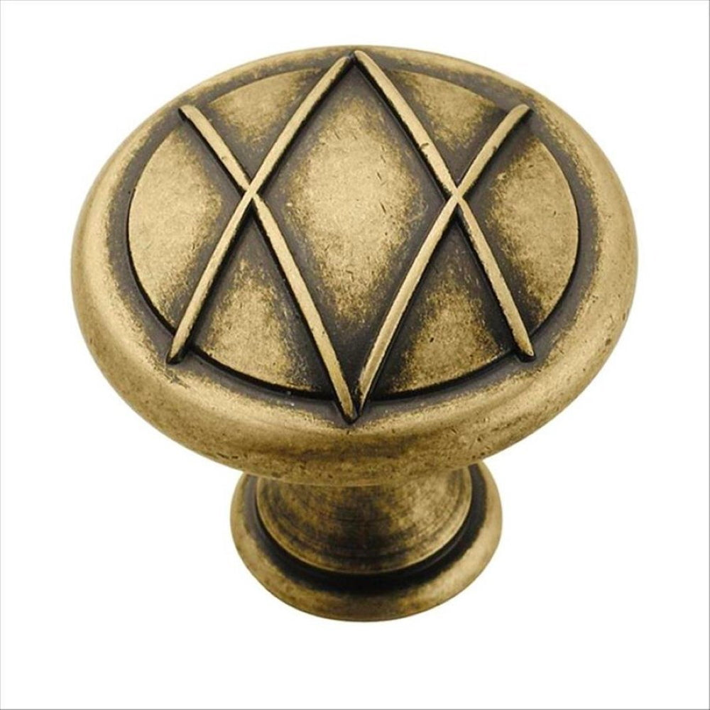 Amerock Lattice Distressed Brass 1 3/8 inch Round Cabinet Knob BP24234DBS