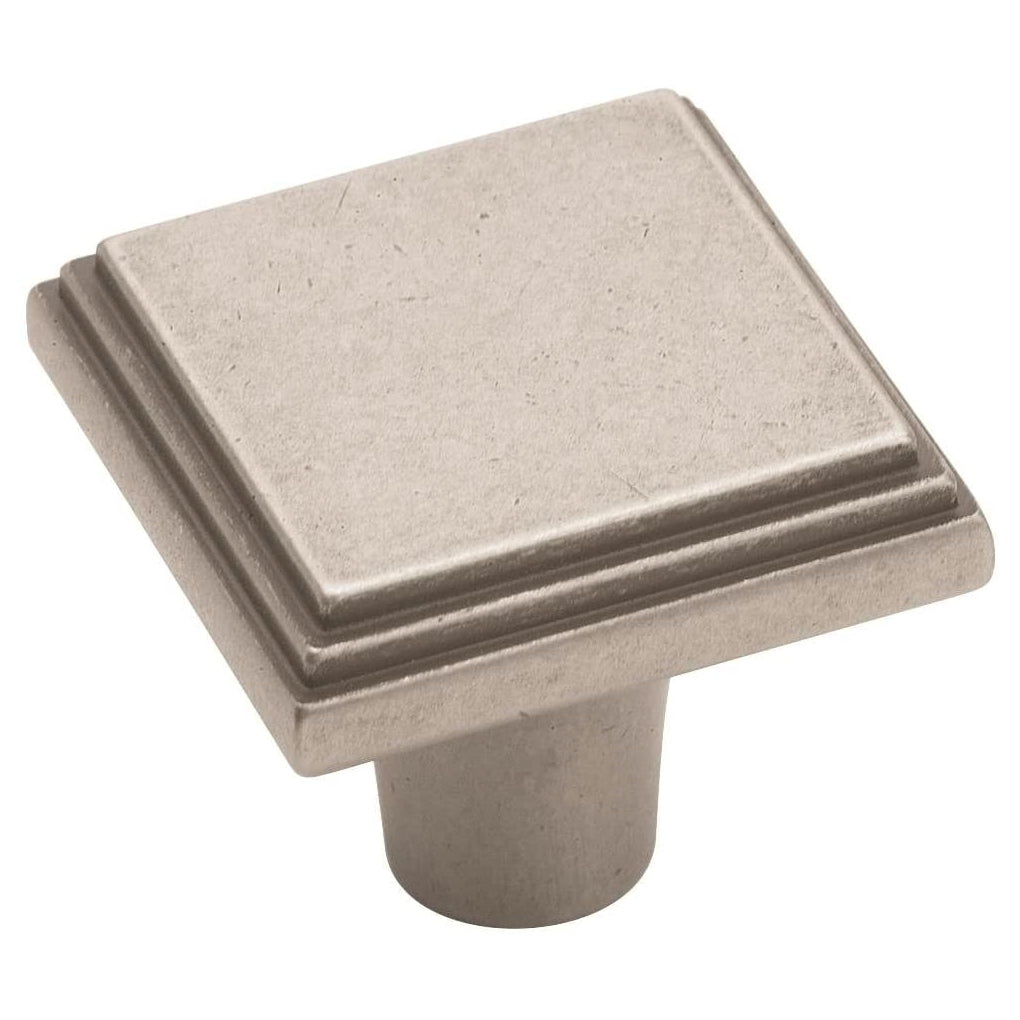 Amerock Manor Weathered Nickel 1-1/16 inch Square Cabinet Knob BP26117WN