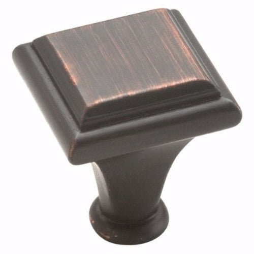 Amerock Manor 1" Oil Rubbed Bronze Square Ridged Cabinet Knob BP26131-ORB