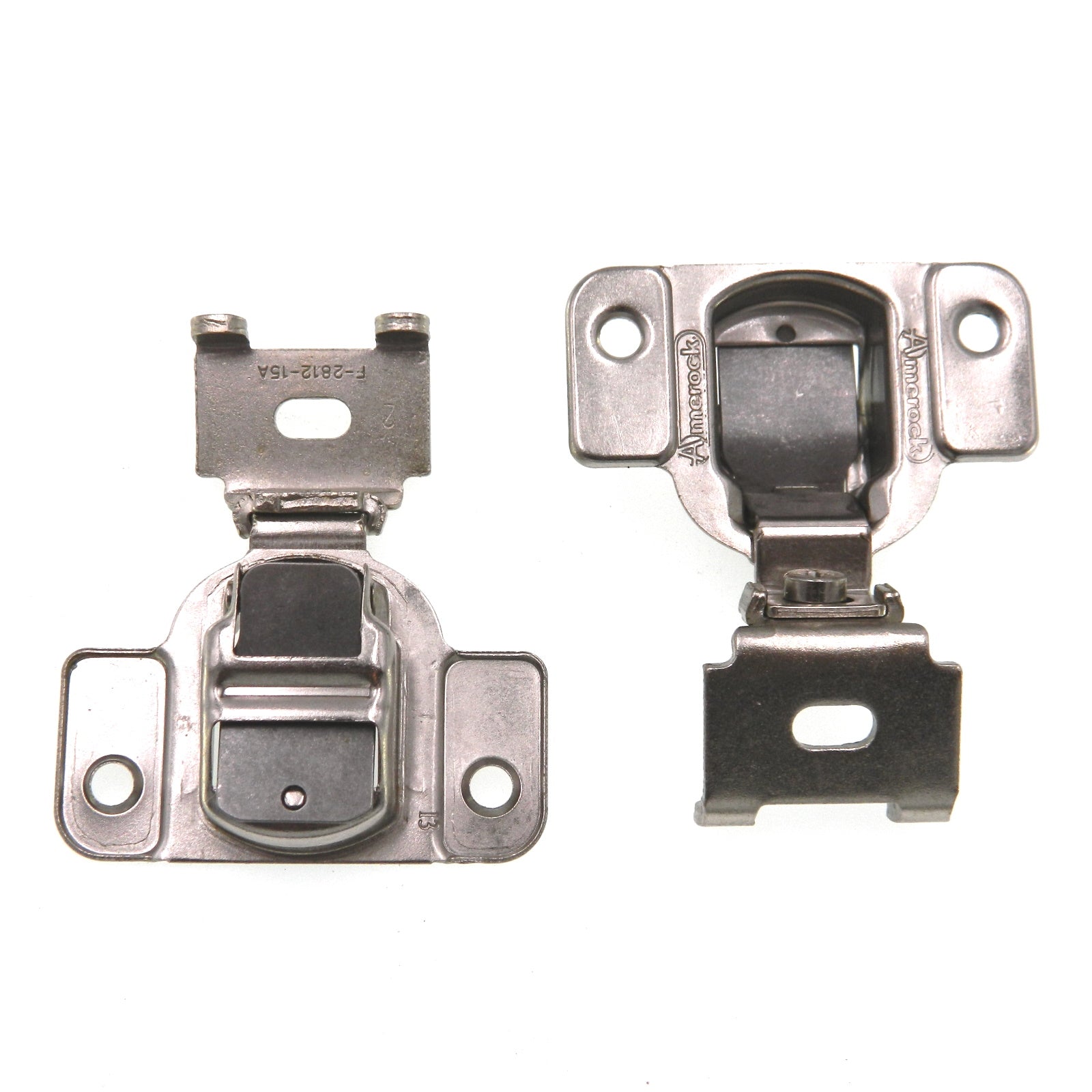 Pair of Amerock Nickel 105 deg. 1 1/4" Overlay Concealed Cup Hinges BP2811C13-14