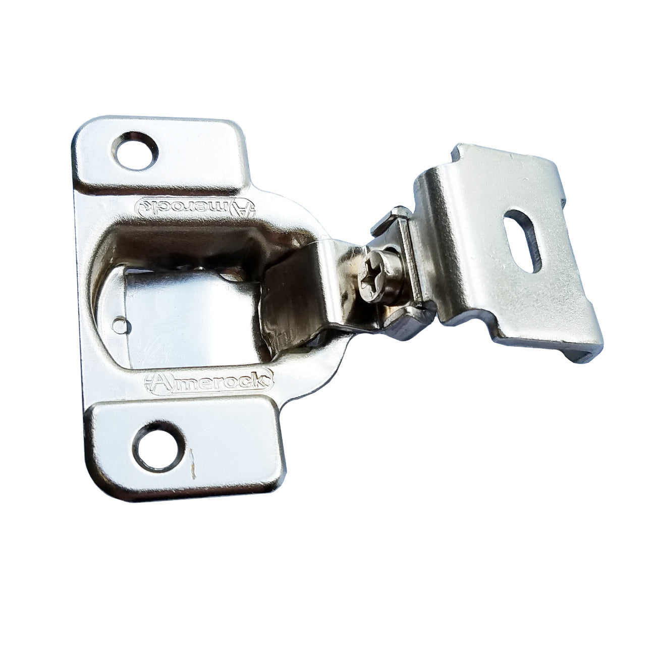 Pair of Amerock Nickel 105 deg. 1-3/8 in. Overlay Concealed Hinges BP2811D13-14