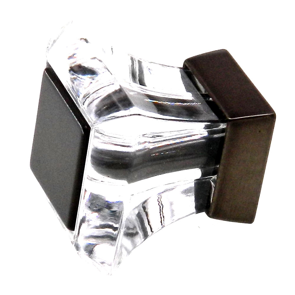 Amerock Abernathy Clear and Caramel Bronze 1-1/16 Inch Square Knob BP29460CCBZ