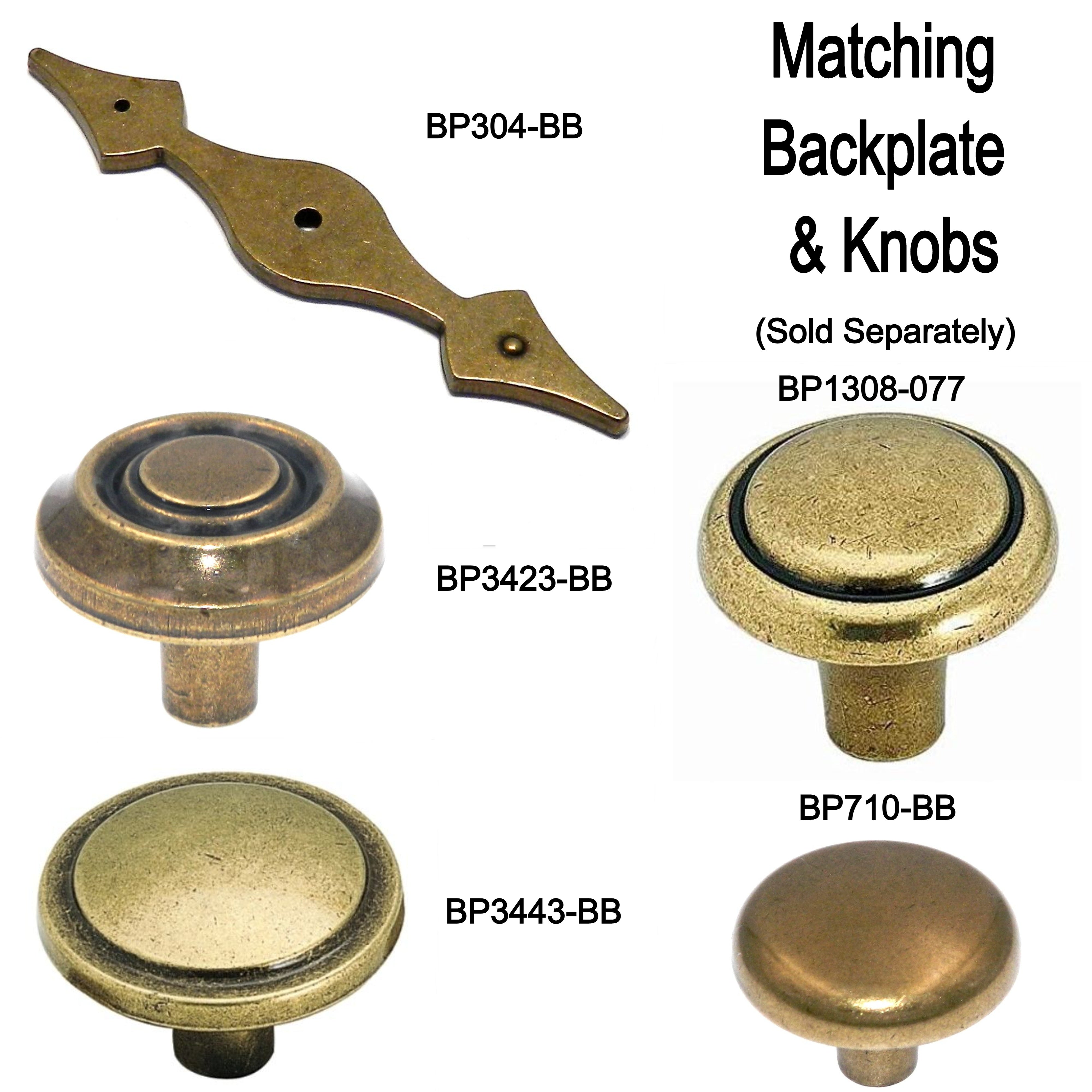 Amerock BP304-BB Shenandoah Burnished Brass 4 1/2" Cabinet Knob Backplate