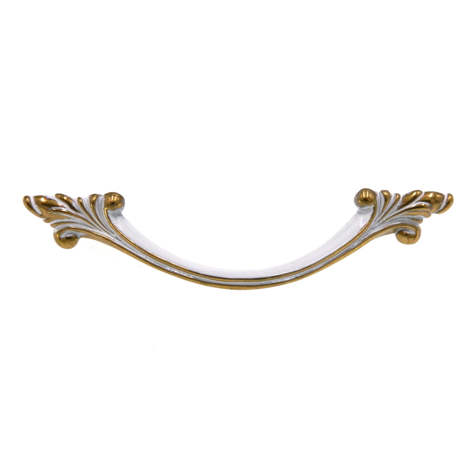 Amerock Provincial Polished Brass White 3"cc Leaf Drawer Pull BP3407-BW