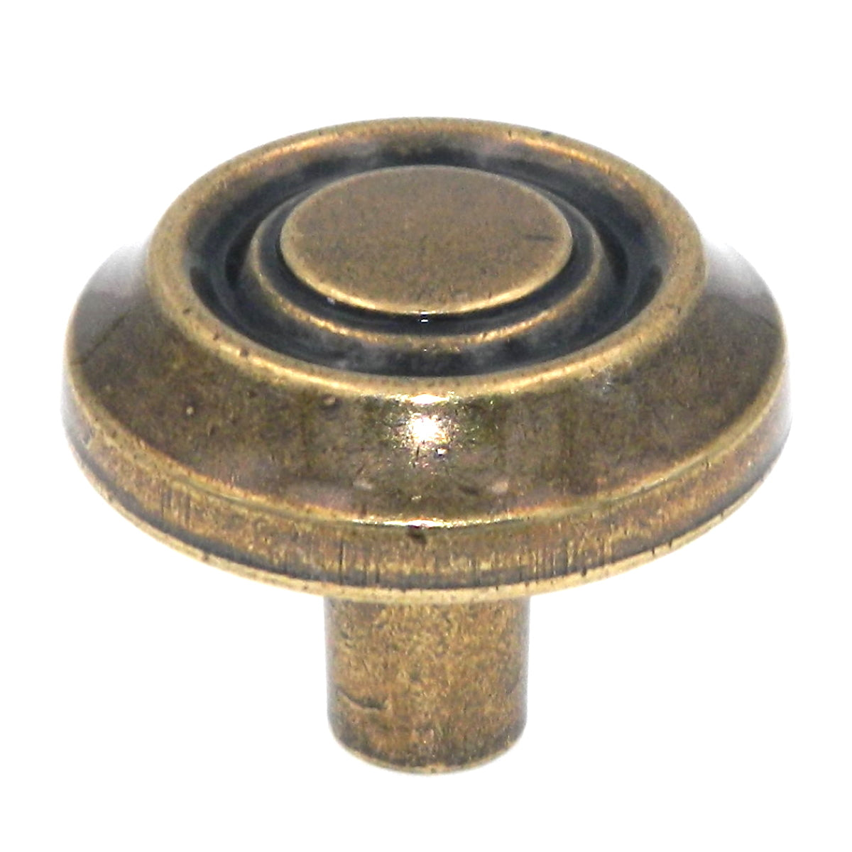 Amerock Allison Burnished Brass Ridged 1 1/2" Round Cabinet Knob BP3423-BB