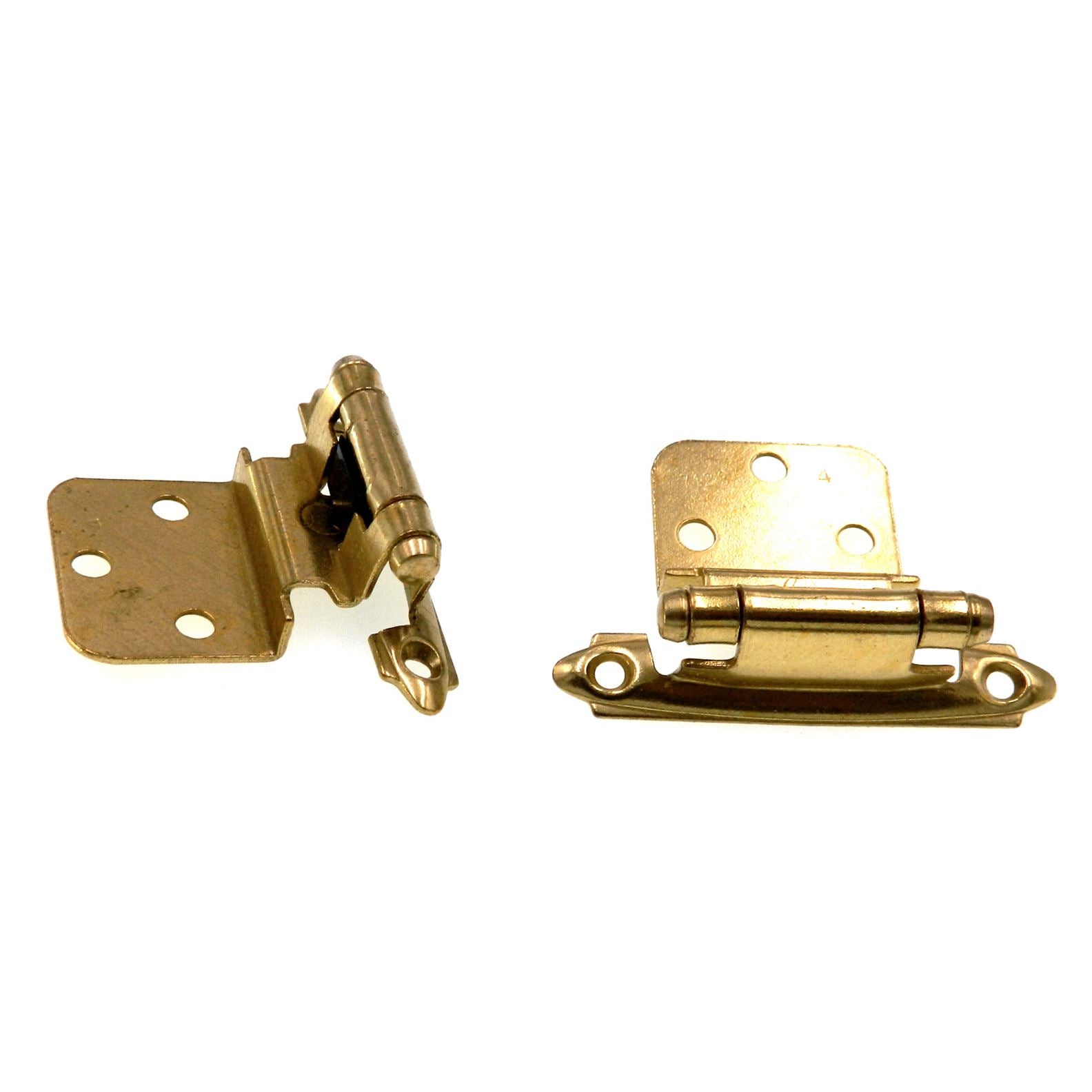 Pair of Amerock Polished Brass Self-Closing 3/8" Inset Cabinet Hinges BP3428-3