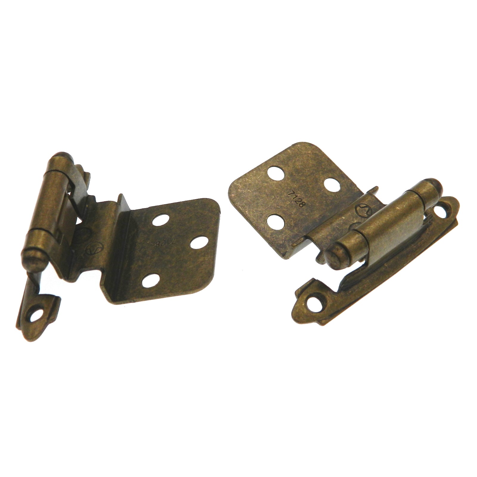 Pair of Amerock BP3428-BB Burnished Brass Self-Closing 3/8" Inset Cabinet Hinges