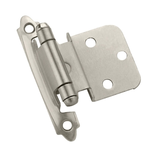 Pair of Amerock BP3428-G10 Satin Nickel Self-Closing 3/8" Inset Cabinet Hinges