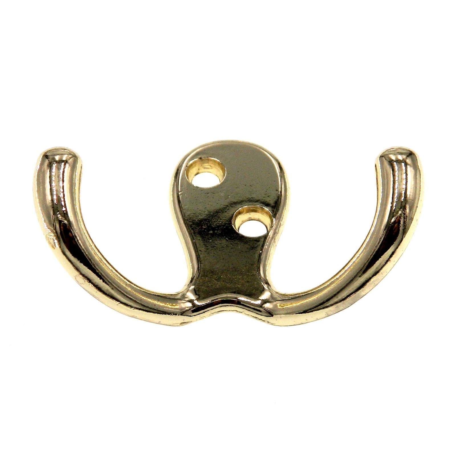 Amerock 1 7/8" Wall-Mounted Utility Double Hook Polished Brass BP3465-3