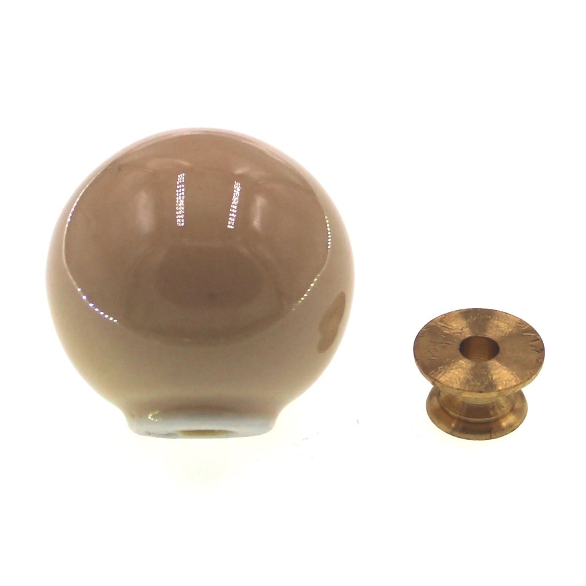 Amerock Ceramics Polished Brass And Almond 1 1/4" Ball Cabinet Knob BP35357-AM