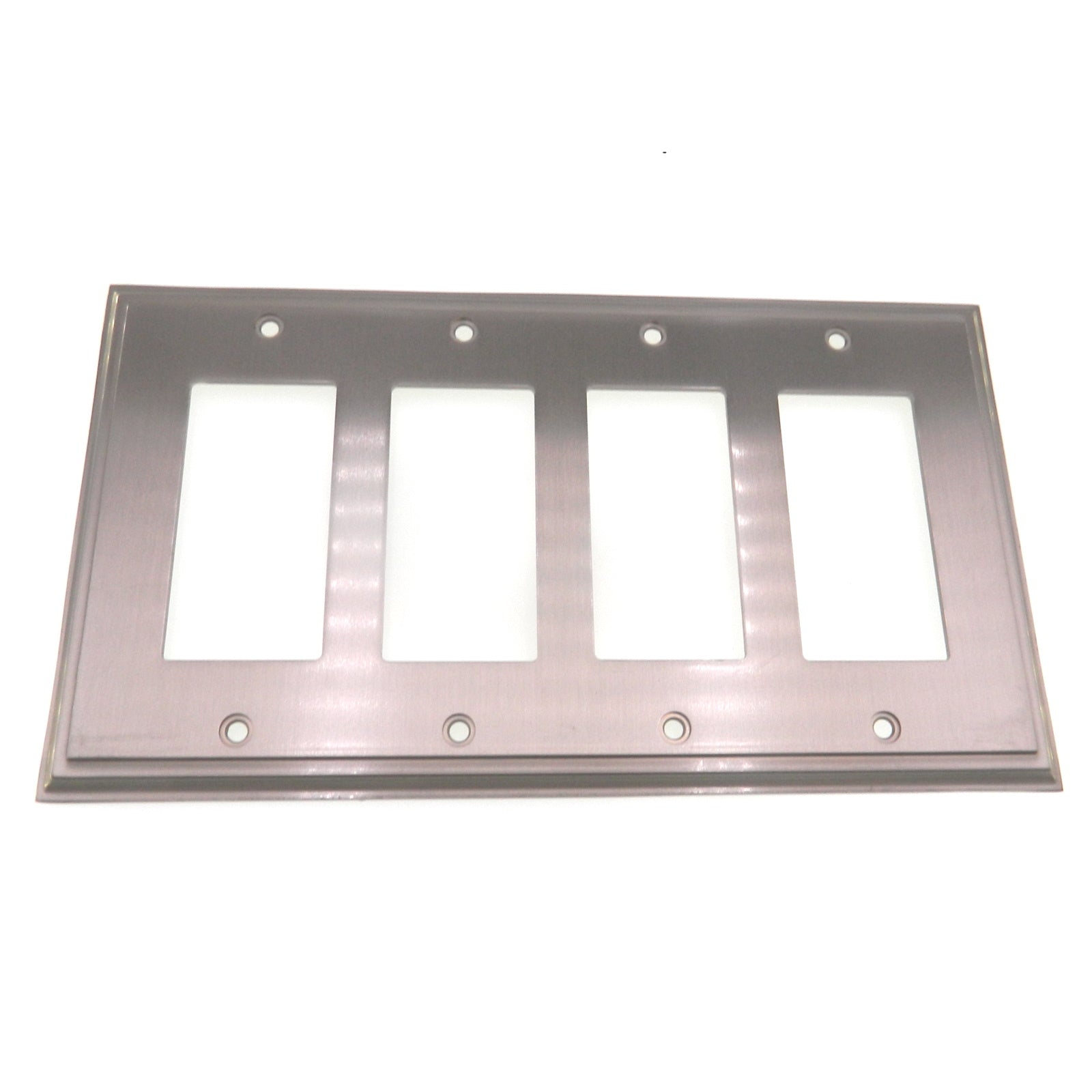 Amerock Mullholland Satin Nickel Decorative 4 Rocker / GFI Wall Plate BP36521G10