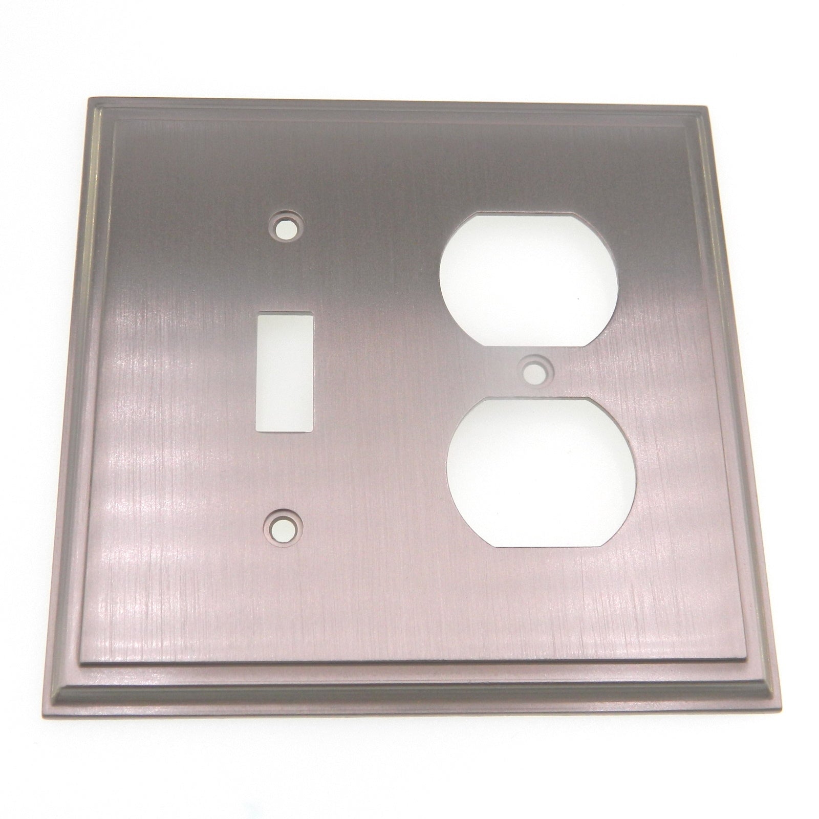 Amerock Mullholland Satin Nickel 1 Toggle 2 Plug Outlet Wall Plate BP36524G10