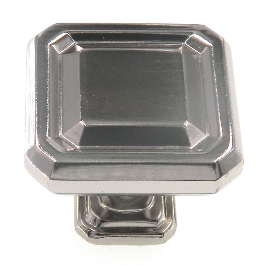 Amerock Wells Polished Nickel 1 1/2" Square Etched Cabinet Knob BP36547PN