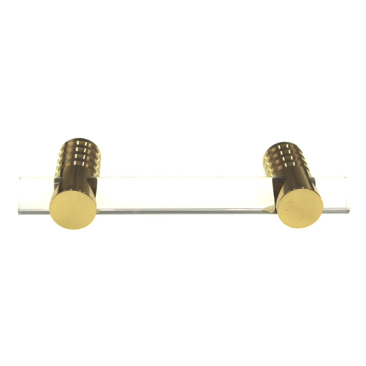 Amerock European Designs Polished Brass Clear 3" Ctr. Cabinet Bar Pull BP4300-3